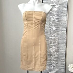 Urban Outfitters UO Tan Bari Corset Mini Dress size M with removable straps